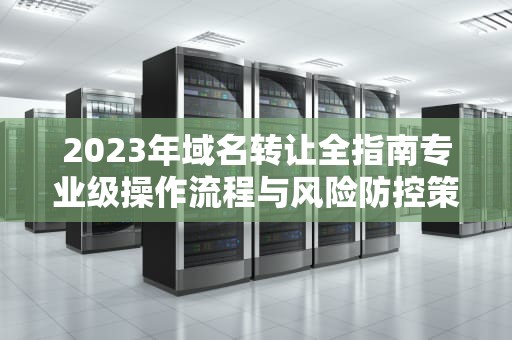 2023年域名转让全指南专业级操作流程与风险防控策略