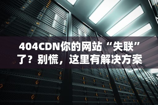 404CDN你的网站“失联”了？别慌，这里有解决方案！