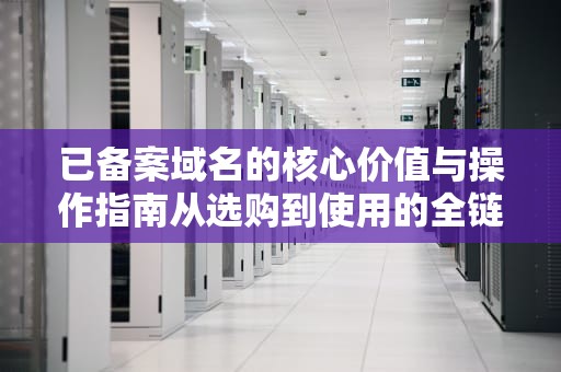 已备案域名的核心价值与操作指南从选购到使用的全链路解析