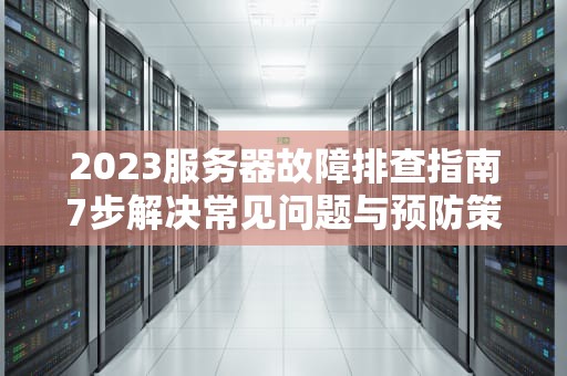 2023服务器故障排查指南7步解决常见问题与预防策略