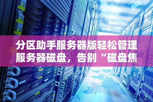 分区助手服务器版轻松管理服务器磁盘，告别“磁盘焦虑”