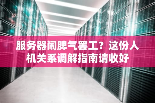 服务器闹脾气罢工？这份人机关系调解指南请收好