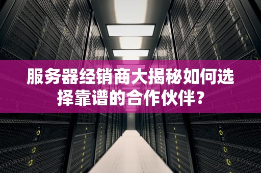 服务器经销商大揭秘如何选择靠谱的合作伙伴？