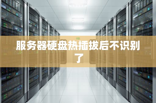 服务器硬盘热插拔后不识别了