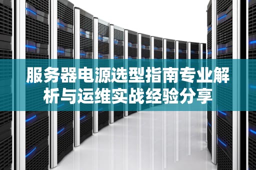 服务器电源选型指南专业解析与运维实战经验分享
