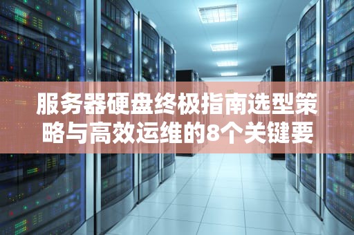 服务器硬盘终极指南选型策略与高效运维的8个关键要素