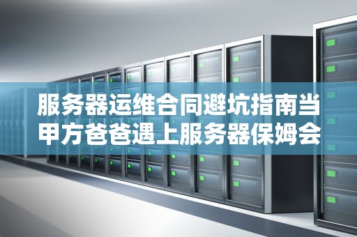服务器运维合同避坑指南当甲方爸爸遇上服务器保姆会发生什么？