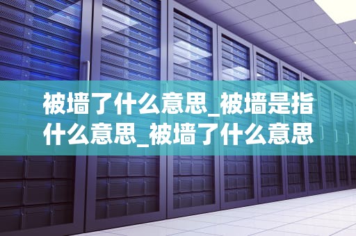 被墙了什么意思_被墙是指什么意思_被墙了什么意思——探讨网络封锁与信息自由