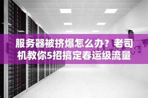 服务器被挤爆怎么办？老司机教你5招搞定春运级流量！