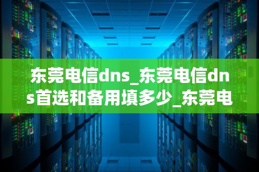东莞电信dns_东莞电信dns首选和备用填多少_东莞电信DNS的深度解析
