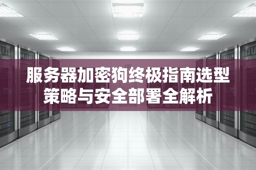 服务器加密狗终极指南选型策略与安全部署全解析
