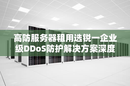 高防服务器租用选锐一企业级DDoS防护解决方案深度解析