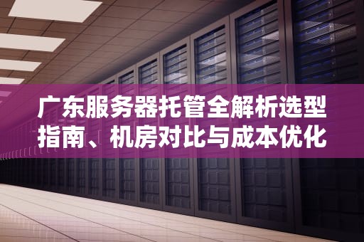 广东服务器托管全解析选型指南、机房对比与成本优化策略