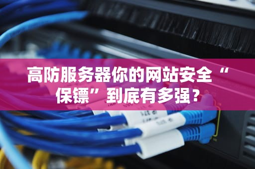 高防服务器你的网站安全“保镖”到底有多强？