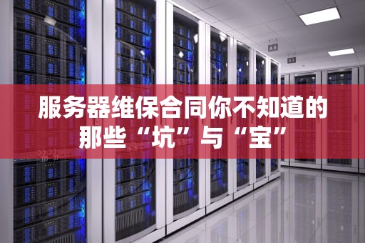 服务器维保合同你不知道的那些“坑”与“宝”