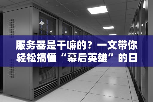 服务器是干嘛的？一文带你轻松搞懂“幕后英雄”的日常