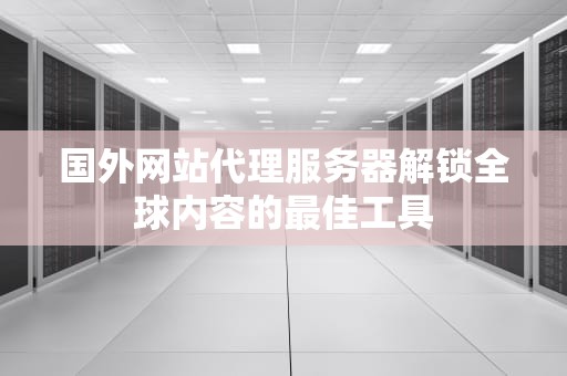 国外网站代理服务器解锁全球内容的最佳工具