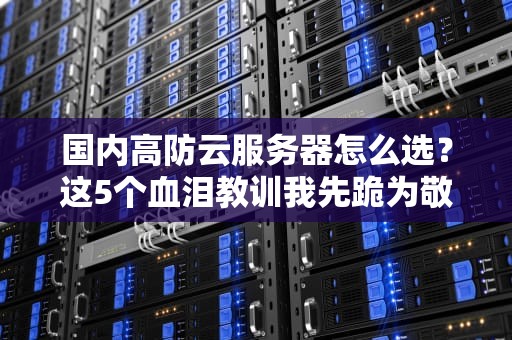 国内高防云服务器怎么选？这5个血泪教训我先跪为敬！