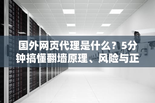 国外网页代理是什么？5分钟搞懂翻墙原理、风险与正确吃瓜姿势