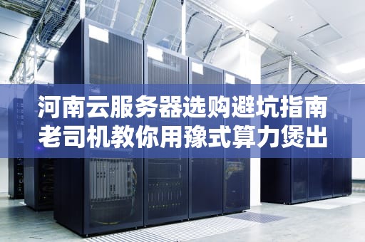 河南云服务器选购避坑指南老司机教你用豫式算力煲出真香定律！