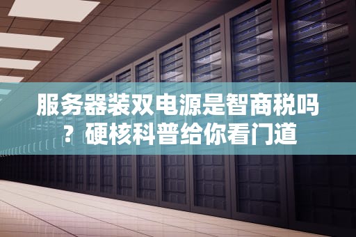 服务器装双电源是智商税吗？硬核科普给你看门道