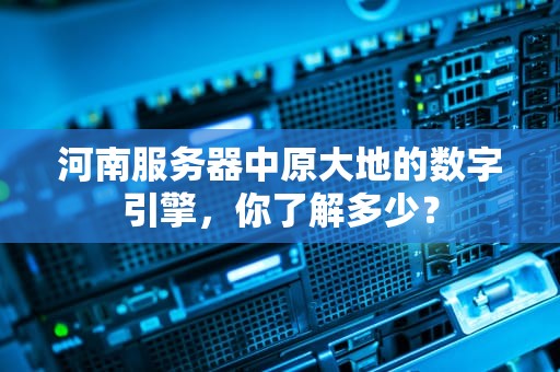 河南服务器中原大地的数字引擎，你了解多少？