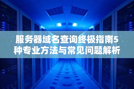 服务器域名查询终极指南5种专业方法与常见问题解析