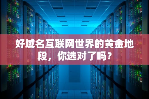 好域名互联网世界的黄金地段，你选对了吗？