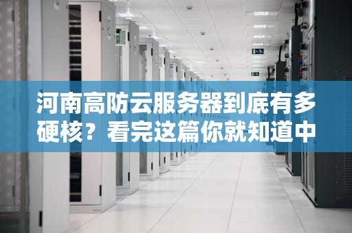 河南高防云服务器到底有多硬核？看完这篇你就知道中原盾有多扛揍！
