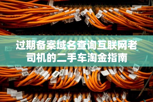 过期备案域名查询互联网老司机的二手车淘金指南