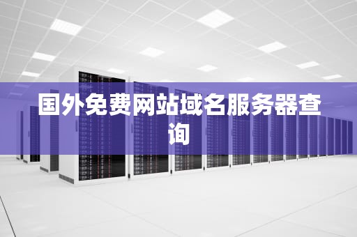 国外免费网站域名服务器查询