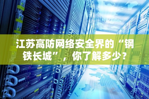 江苏高防网络安全界的“钢铁长城”，你了解多少？