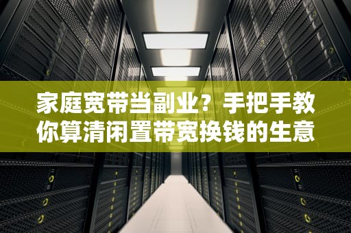 家庭宽带当副业？手把手教你算清闲置带宽换钱的生意经