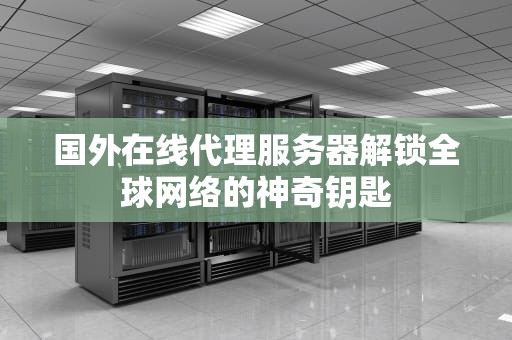 国外在线代理服务器解锁全球网络的神奇钥匙