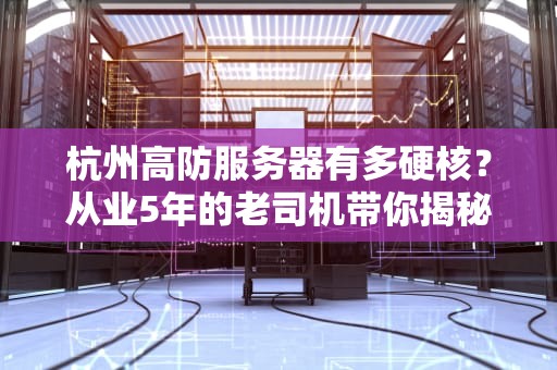 杭州高防服务器有多硬核？从业5年的老司机带你揭秘抗揍黑科技！