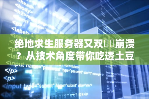 绝地求生服务器又双叒叕崩溃？从技术角度带你吃透土豆服务器的奥秘
