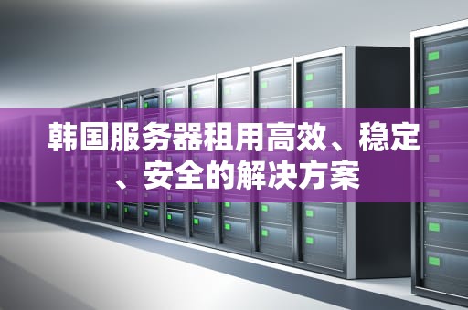 韩国服务器租用高效、稳定、安全的解决方案