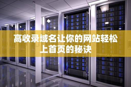 高收录域名让你的网站轻松上首页的秘诀