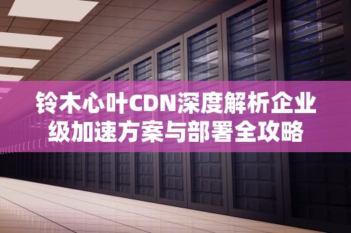 铃木心叶CDN深度解析企业级加速方案与部署全攻略