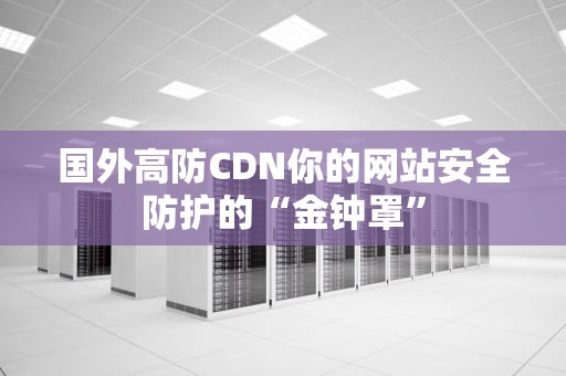 国外高防CDN你的网站安全防护的“金钟罩”