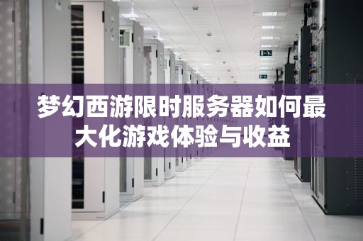 梦幻西游限时服务器如何最大化游戏体验与收益