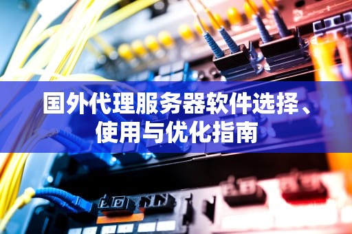 国外代理服务器软件选择、使用与优化指南