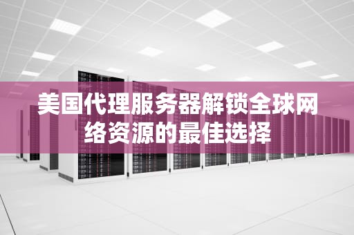 美国代理服务器解锁全球网络资源的最佳选择