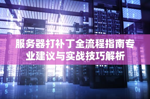 服务器打补丁全流程指南专业建议与实战技巧解析