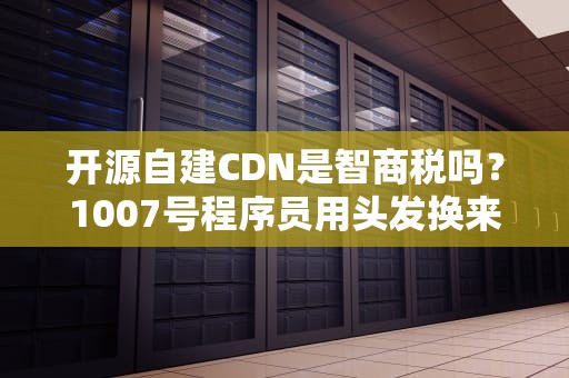 开源自建CDN是智商税吗？1007号程序员用头发换来的避坑指南（附魔改教程）