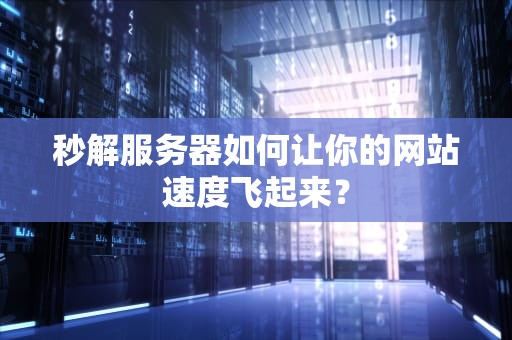 秒解服务器如何让你的网站速度飞起来？