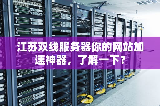 江苏双线服务器你的网站加速神器，了解一下？