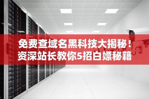 免费查域名黑科技大揭秘！资深站长教你5招白嫖秘籍