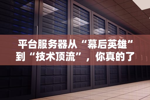 平台服务器从“幕后英雄”到“技术顶流”，你真的了解它吗？