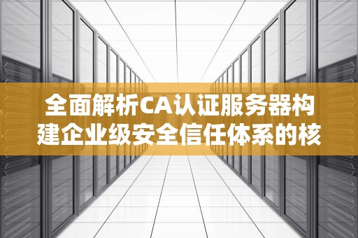 全面解析CA认证服务器构建企业级安全信任体系的核心技术